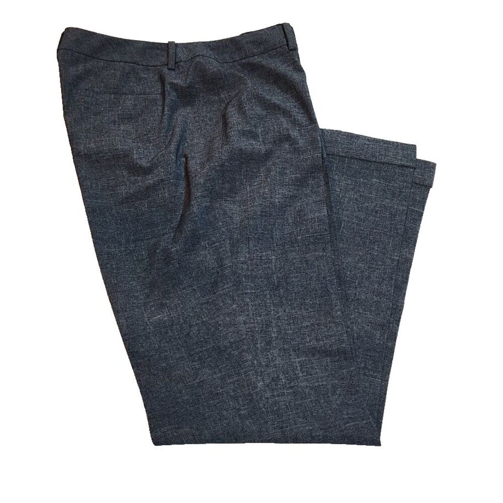 Tahari Charcoal Grey Women's Cuffed Dress Pants Size 10 Flat Front Boot Cut